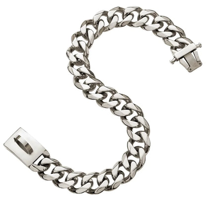 Dog Collar Ascot Cuban Link Bold Style, Solid Steel