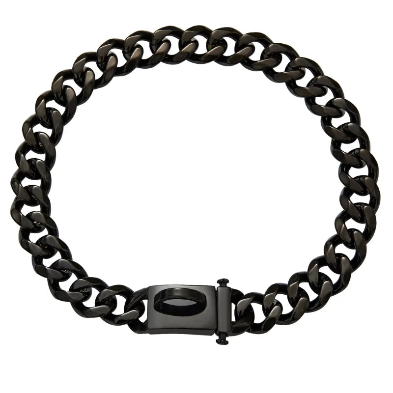 Dog Collar Ascot Cuban Link Bold Style, Solid Steel