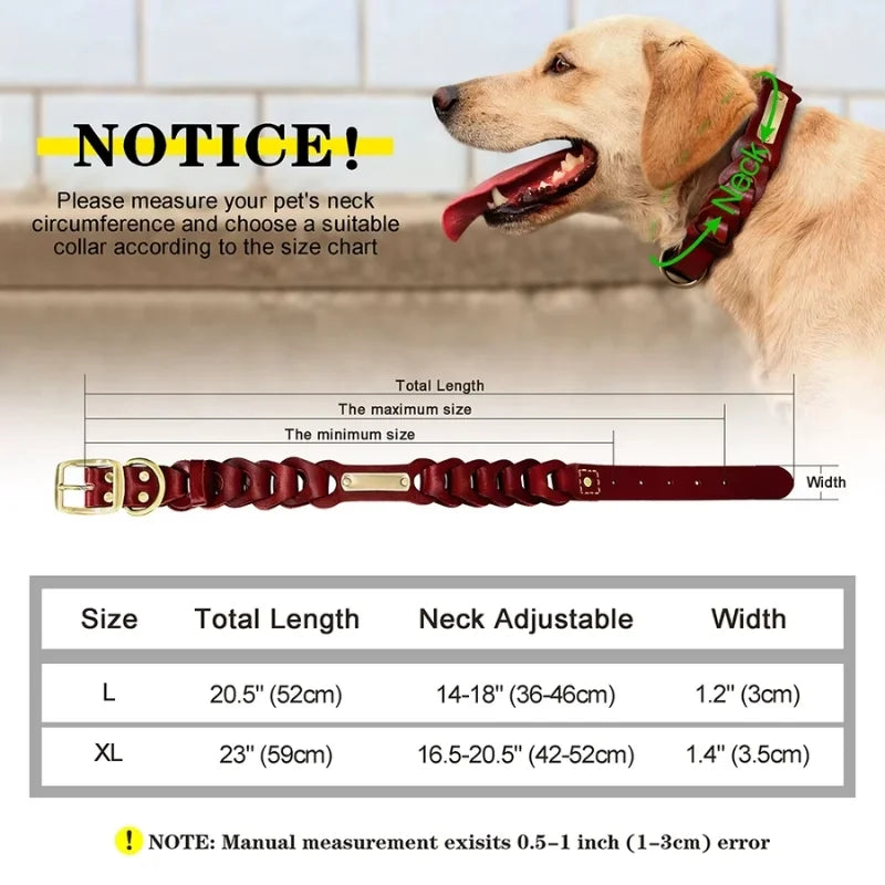 Dog-Collar-Colt-Genuine-Leather-size