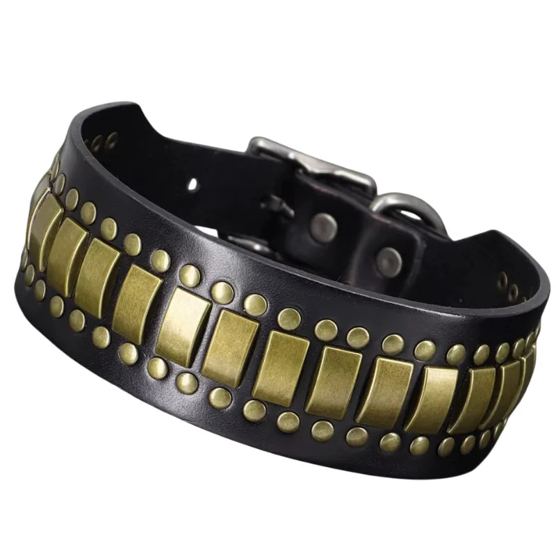 Dog Collar Rocco Wide Leather — A Bold Two-Inch Statement