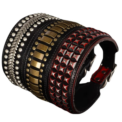 Dog Collar Rocco Wide Leather — A Bold Two-Inch Statement