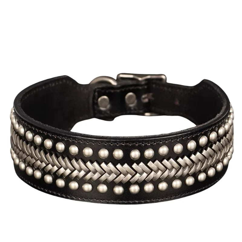 Dog Collar Rocco Wide Leather — A Bold Two-Inch Statement
