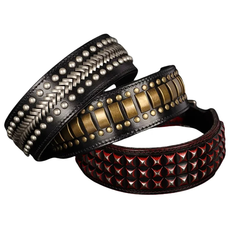 Dog Collar Rocco Wide Leather — A Bold Two-Inch Statement