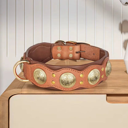 Dog-Collar-Siena-Studded-Leather-brown
