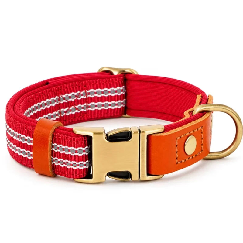 Dog-Collars-Svea-Retro-Reflective-Timeless-Style-red