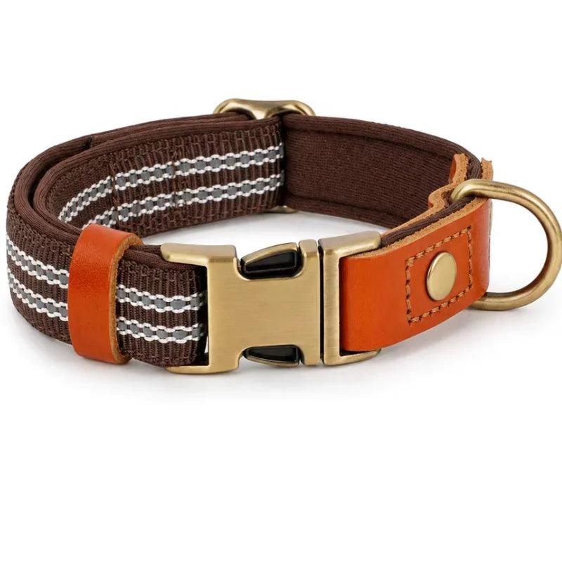 Dog-Collars-Svea-Retro-Reflective-Timeless-Style-brown
