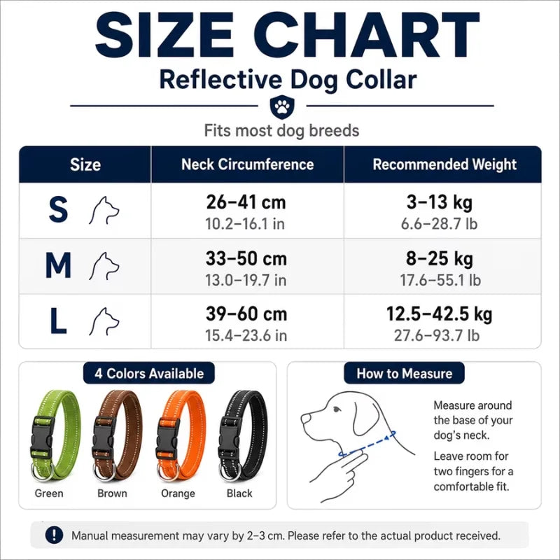 Dog-Collars-Svea-Retro-Reflective-Timeless-Style-size