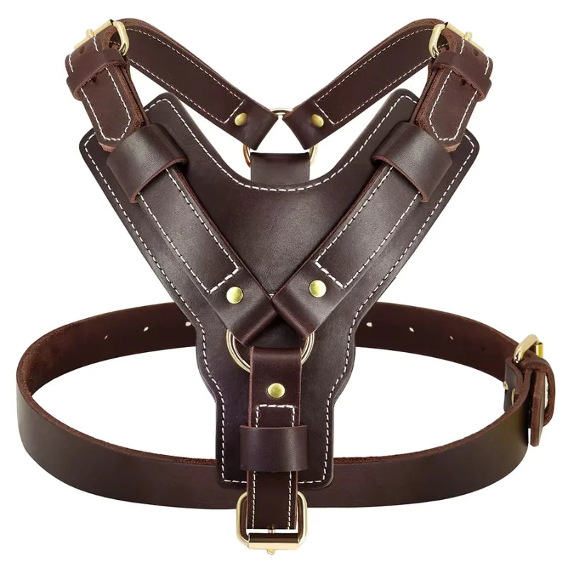Dog Harness Oslo Genuine Leather Timeless Nobility,Control in Hand