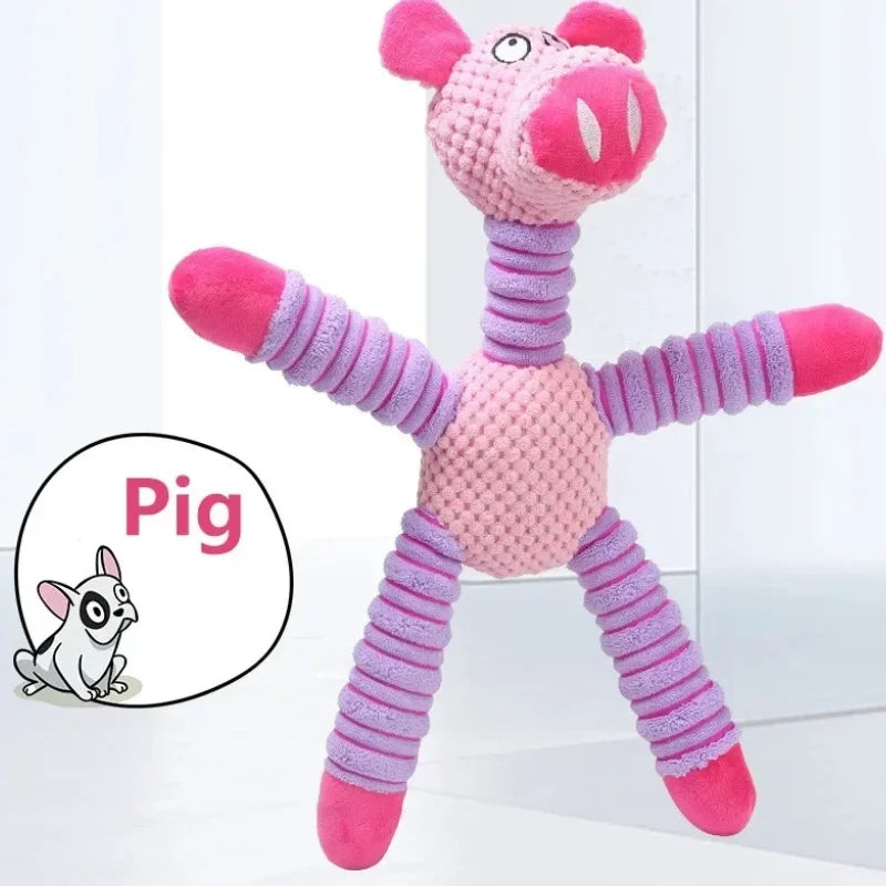 Dog Toy Interactive ZippyPet PlushSqueak -pink
