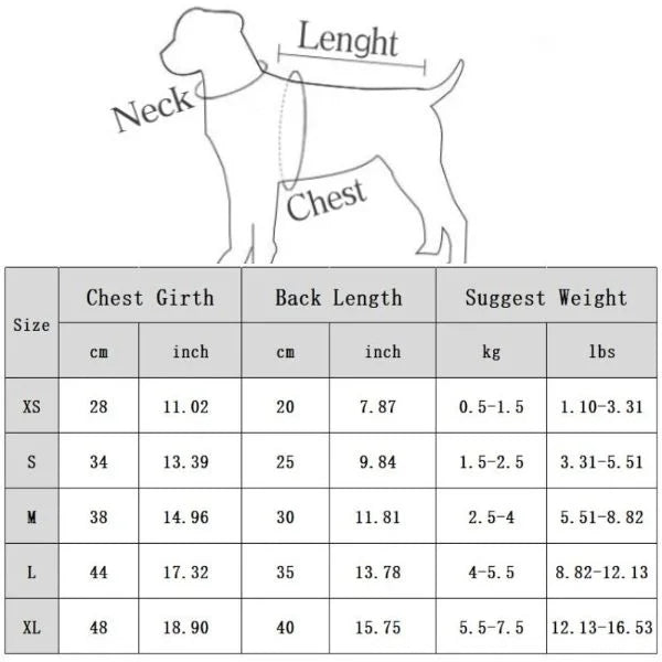 Dog Winter Sweater-size.