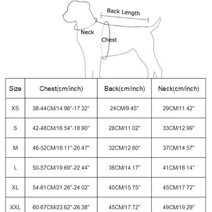 Dog Coat  Warm Winter Jacket with Harness and Zip-size