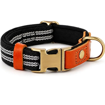 Dog-Collars-Svea-Retro-Reflective-Timeless-Style-black