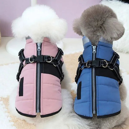 Dog Coats Ravik Reflective Winter Jacket-pink-blue