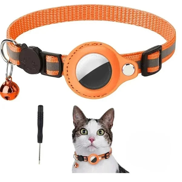 Loxley Cat Accessories Collar Compatible with AirTag-orange