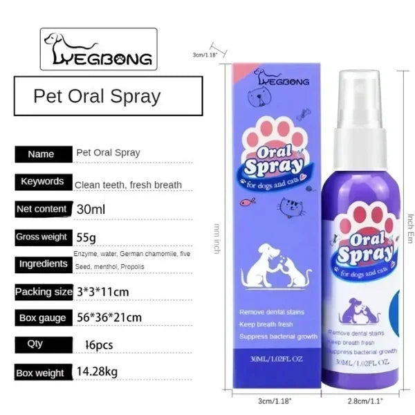 Myrr Dog Toothbrush Spray for Daily Pet Oral Care-size