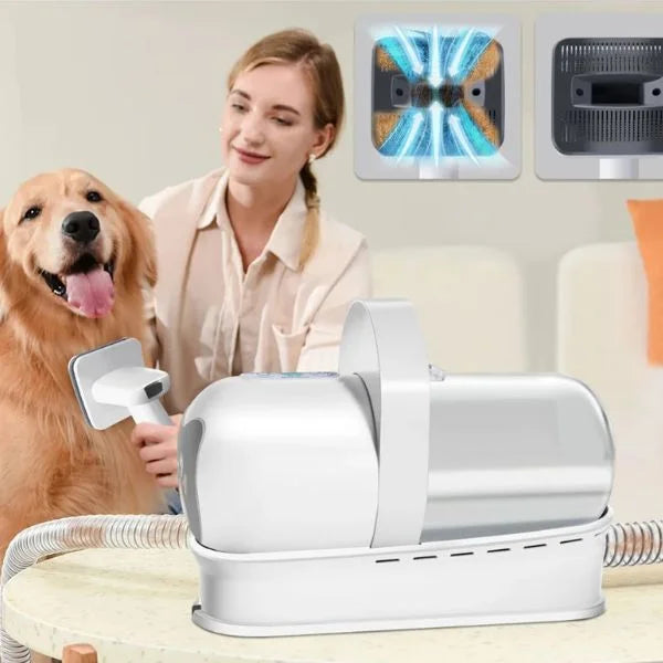 Pet Hair Remover Grooming Kit with Vacuum