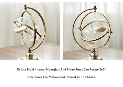 Vintage Rotating Brass Hourglass