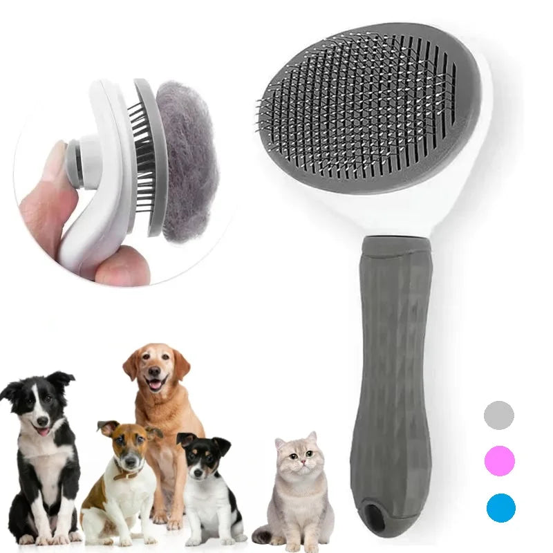 Self-Cleaning Pet Hair Remover / Cat &amp; Dog Slicker Brush