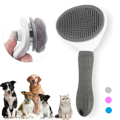 Self-Cleaning Pet Hair Remover / Cat &amp; Dog Slicker Brush