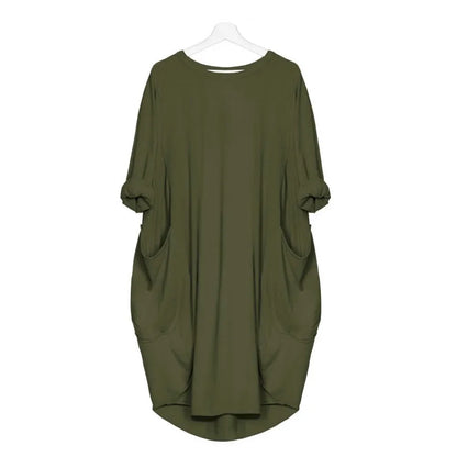 Maternity Dress  A-Line in Cotton and Polyester Long Sleeve