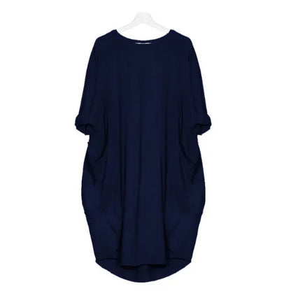 Maternity Dress  A-Line in Cotton and Polyester Long Sleeve