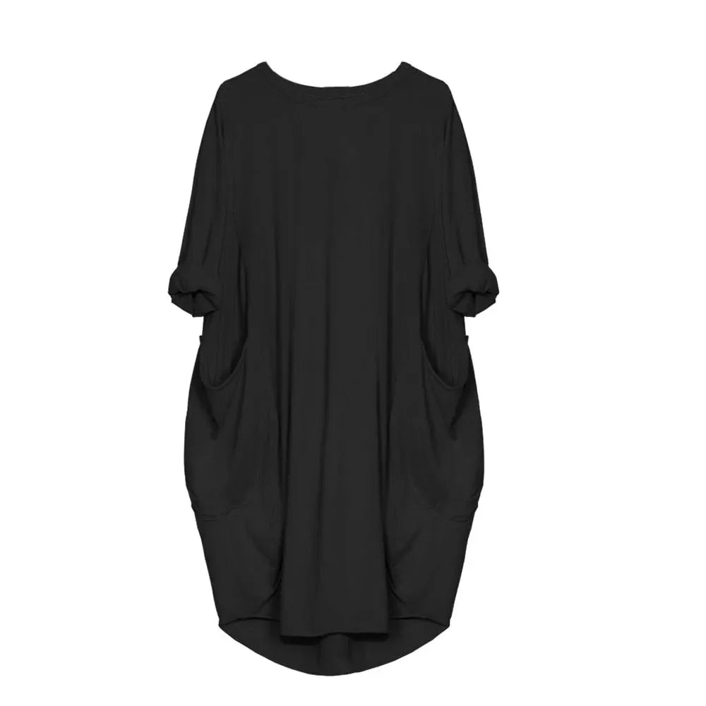 Maternity Dress  A-Line in Cotton and Polyester Long Sleeve