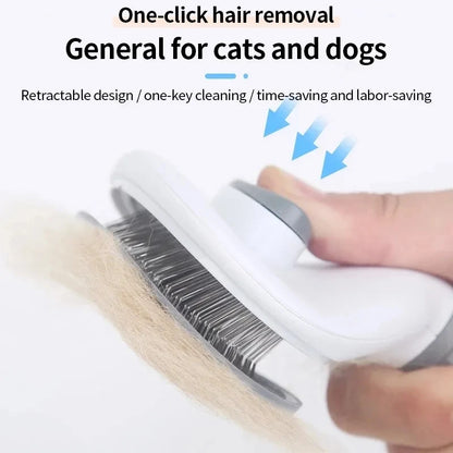 Self-Cleaning Pet Hair Remover / Cat &amp; Dog Slicker Brush