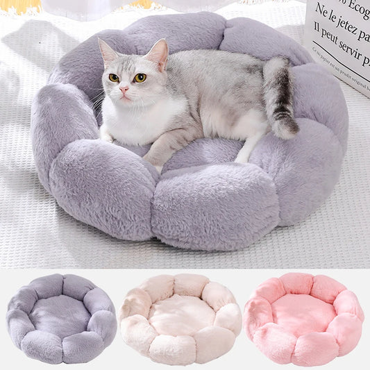 Soft Flower Pet Bed for Cats & Small Dogs
