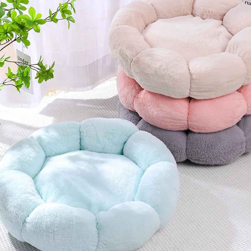Soft Flower Pet Bed for Cats & Small Dogs