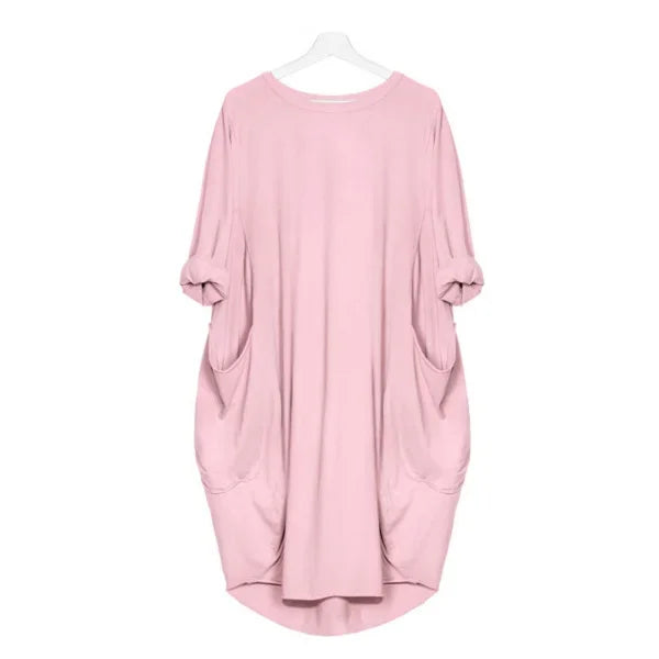 Maternity Dress  A-Line in Cotton and Polyester Long Sleeve