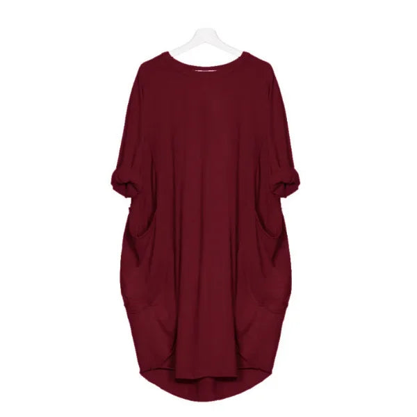 Maternity Dress  A-Line in Cotton and Polyester Long Sleeve
