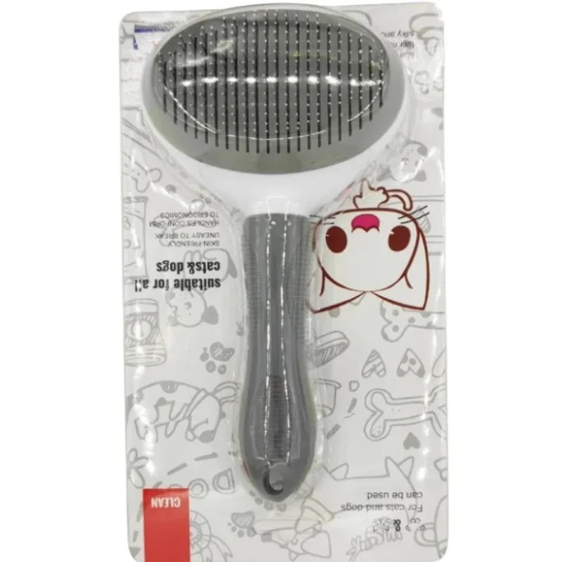 Self-Cleaning-Pet-Hair-Remover-Cat-Dog-Slicker-Brush-LINE-grey