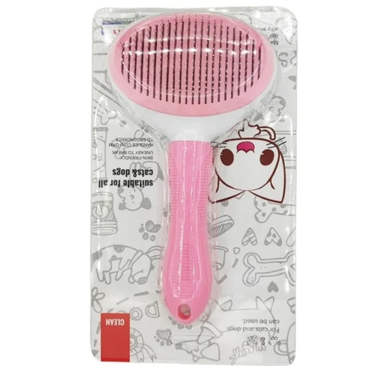 Self-Cleaning-Pet-Hair-Remover-Cat-Dog-Slicker-Brush-LINE-pink