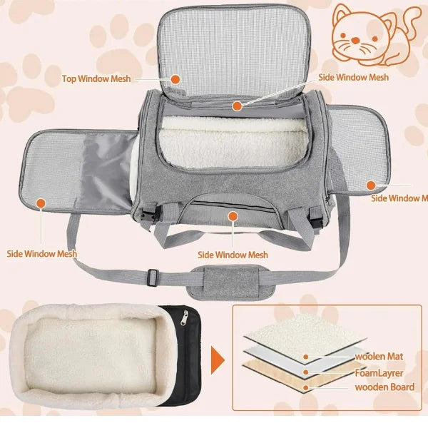 Travers Pet Carrier Airline Approved Travel Bag-info