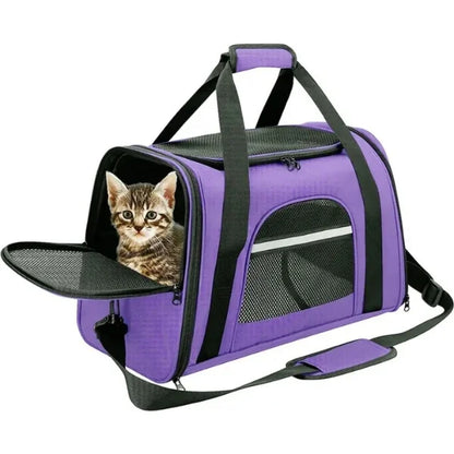 Travers Pet Carrier Airline Approved Travel Bag-purble