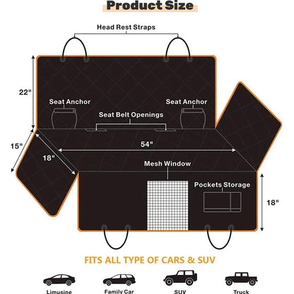 Waterproof Dog Bed RyDeCar Seat Protector Mat for Pets-SIZE