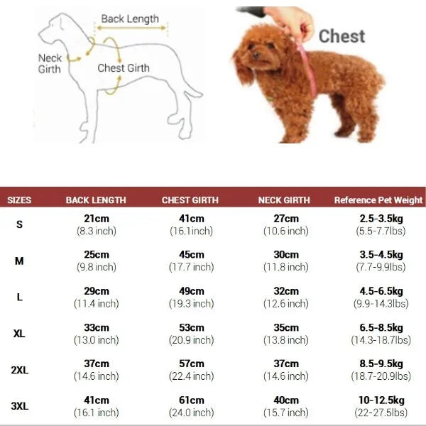 Waterproof Rain Dog Coats with Harness-size