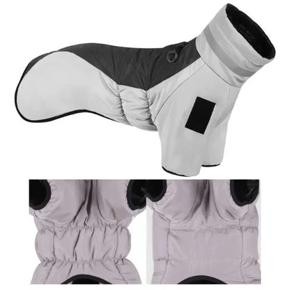 Waterproof Winter Dog Coat with Reflective High Collar for Large Dogs
