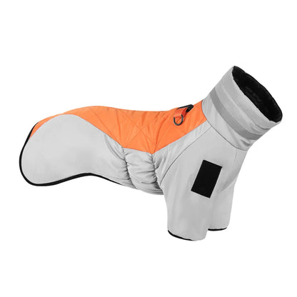 Waterproof Winter Dog Coat with Reflective High Collar for Large Dogs+'