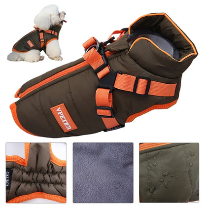 Woolo Dog Coats Winter Harness Warm,