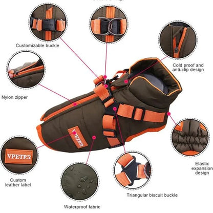 Woolo Dog Coats Winter Harness Warm