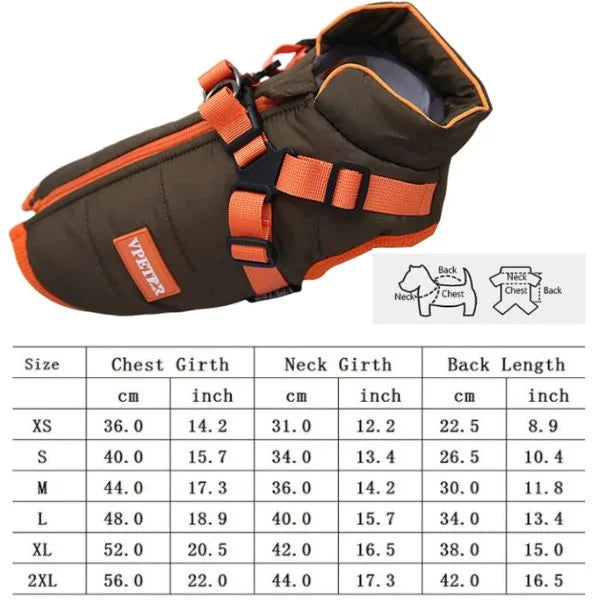Woolo Dog Coats Winter Harness Warm,